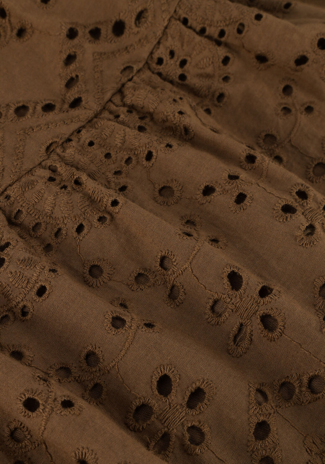 Bruine NOTRE-V Mini jurk NV-DONNA DRESS BRODERIE ANGLAISE DRESS - large