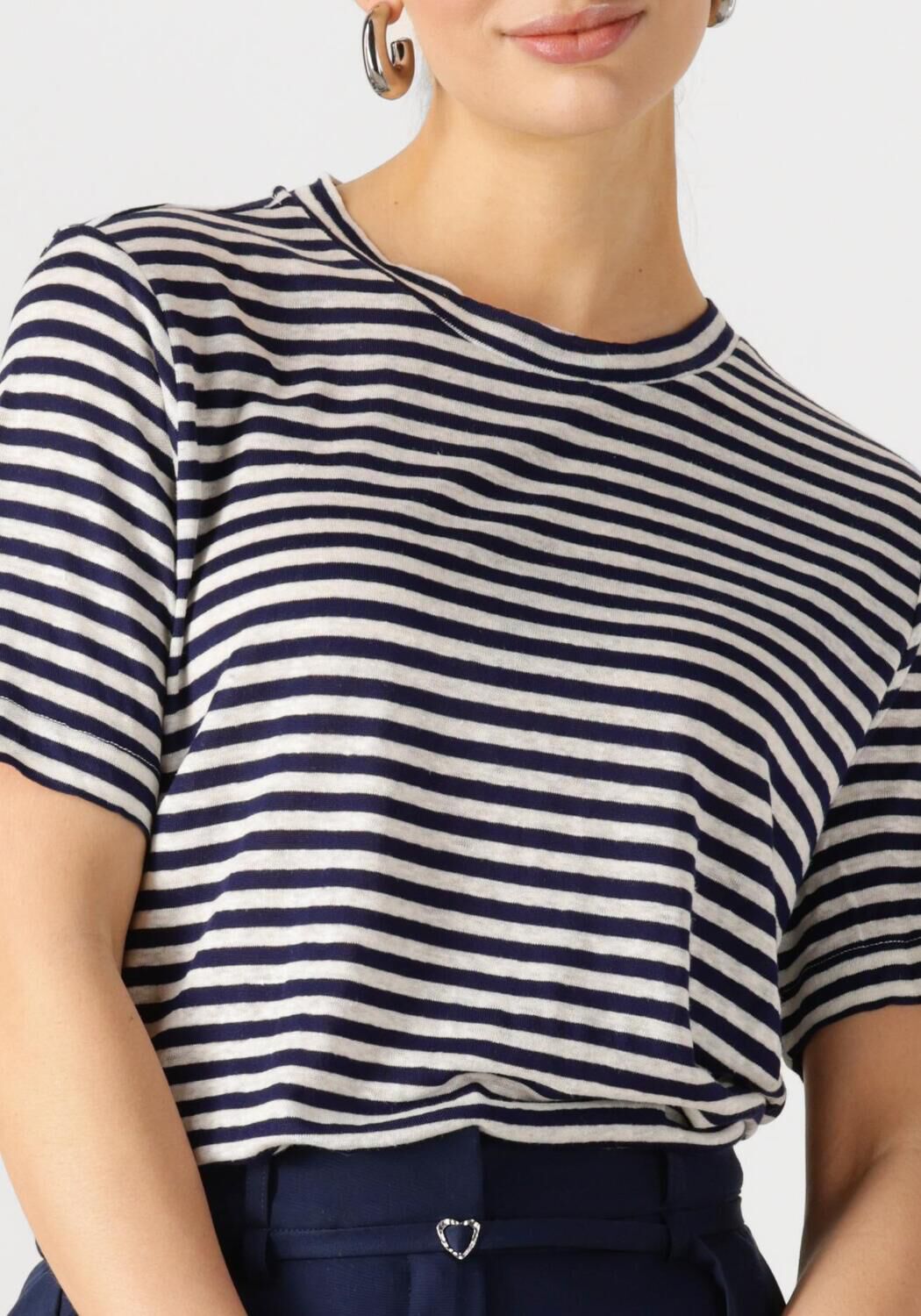 MY ESSENTIAL WARDROBE Dames Tops & T-shirts Lisamw Striped Tee Donkerblauw