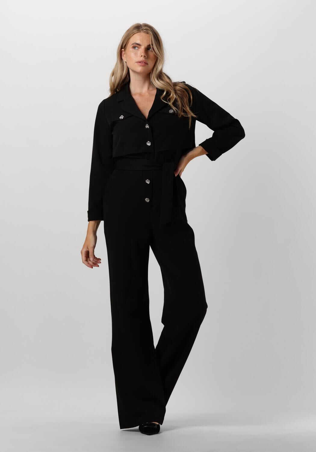 Caroline Biss Elegante Zwarte Jumpsuit voor Vrouwen Black Dames