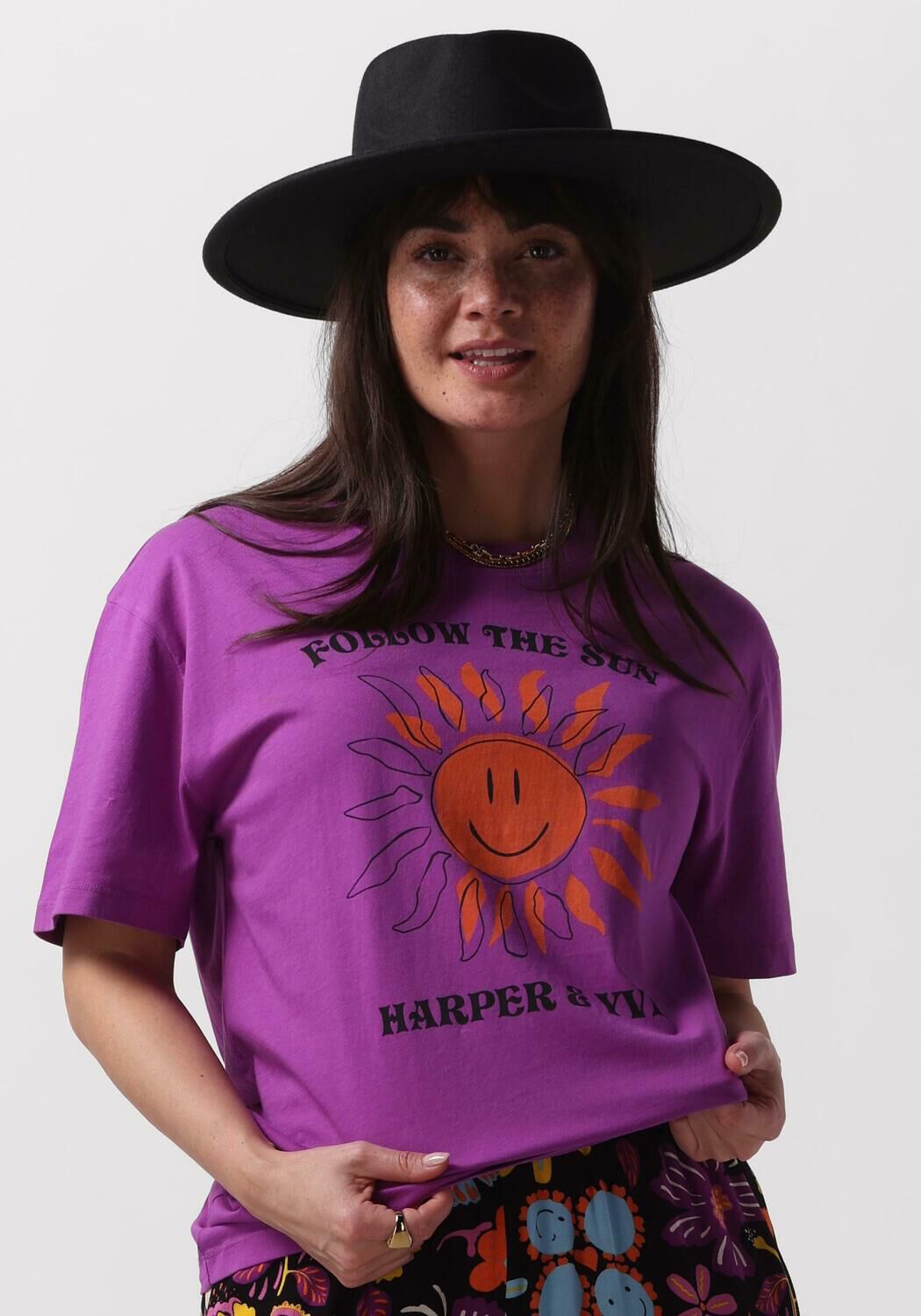 HARPER & YVE Dames Tops & T-shirts Smiley-ss Paars