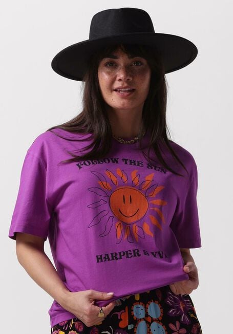 Paarse HARPER & YVE T-shirt SMILEY-SS - large