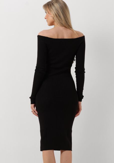 Zwarte CALVIN KLEIN Midi jurk BUTTON LONG SWEATER DRESS - large