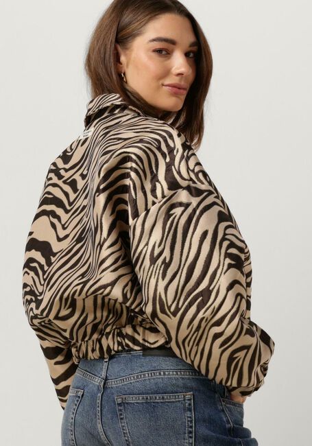 Gebroken wit COLOURFUL REBEL Jack BENTE ZEBRA JACQUARD BOMBER JACKET - large