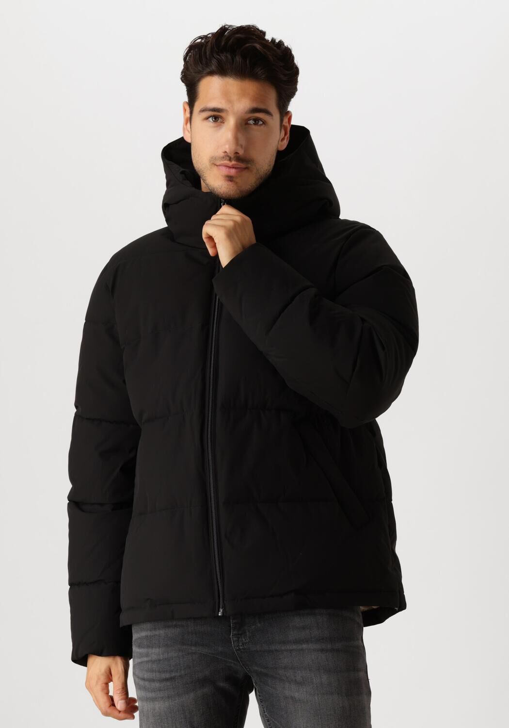 Elvine Zwarte winterjas Black Heren