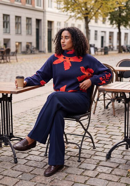 Donkerblauwe POM AMSTERDAM Wijde broek LEAH ETERNAL BLUE - large