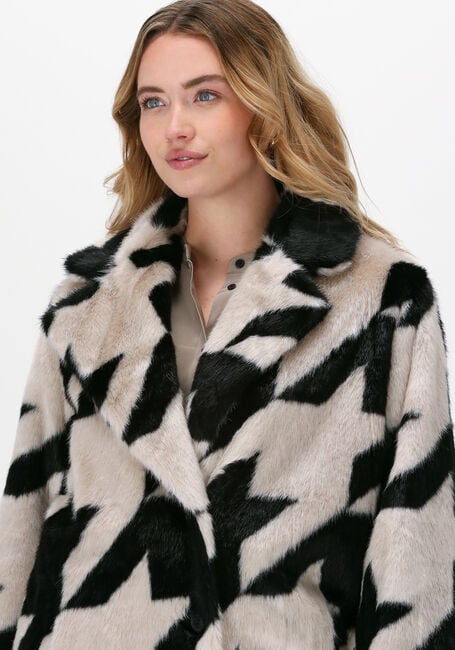 Zwarte GIACOMO THE JACKET Faux fur jas 11 PIED DE POULE LONG - large