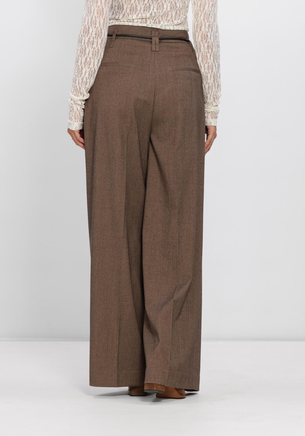 Bruine AAIKO Wijde broek HAILEY TWEED VIS 518 - large
