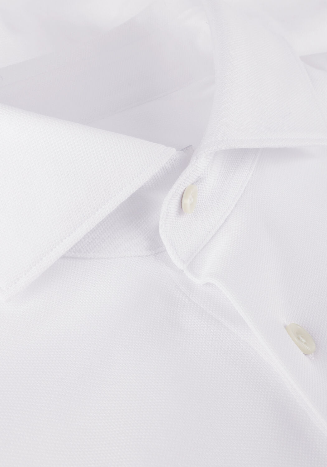 Witte PROFUOMO Klassiek overhemd KNITTED SHIRT - large