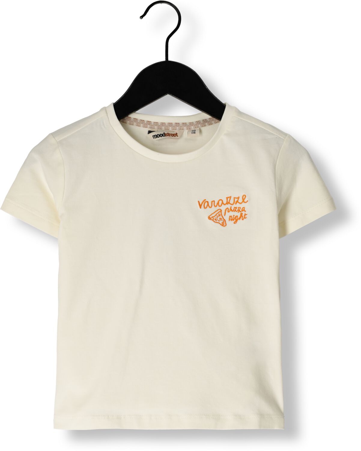 Moodstreet T-shirt met backprint offwhite Wit Meisjes Katoen Ronde hals 122 128
