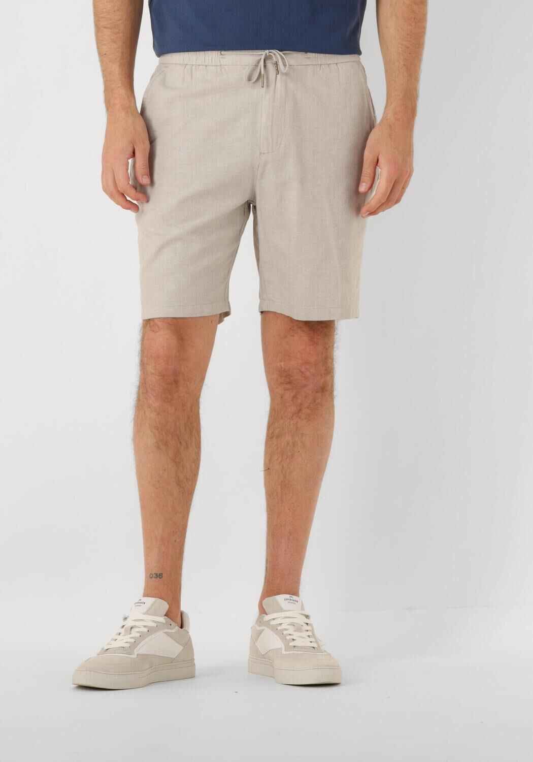 SCOTCH & SODA Heren Broeken Fave Cotton linen Twill Bermuda Beige
