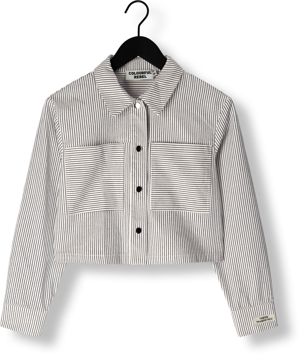 COLOURFUL REBEL Dames Blouses Ruby Cropped Striped Blouse Blauw
