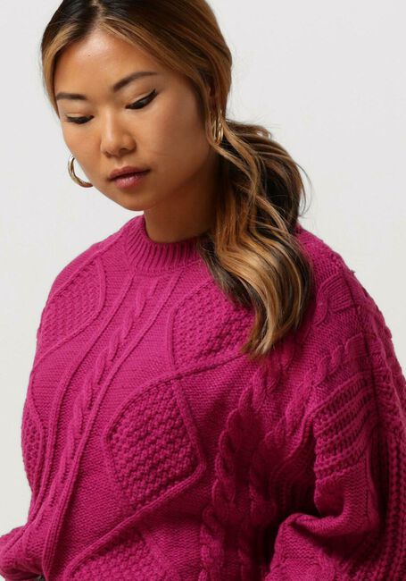 Roze COLOURFUL REBEL Trui OLIVIA CABLE KNITWEAR SWEATER - large