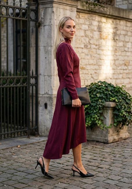 Bordeaux COPENHAGEN MUSE Midi jurk CMVIANNA-DRESS - large