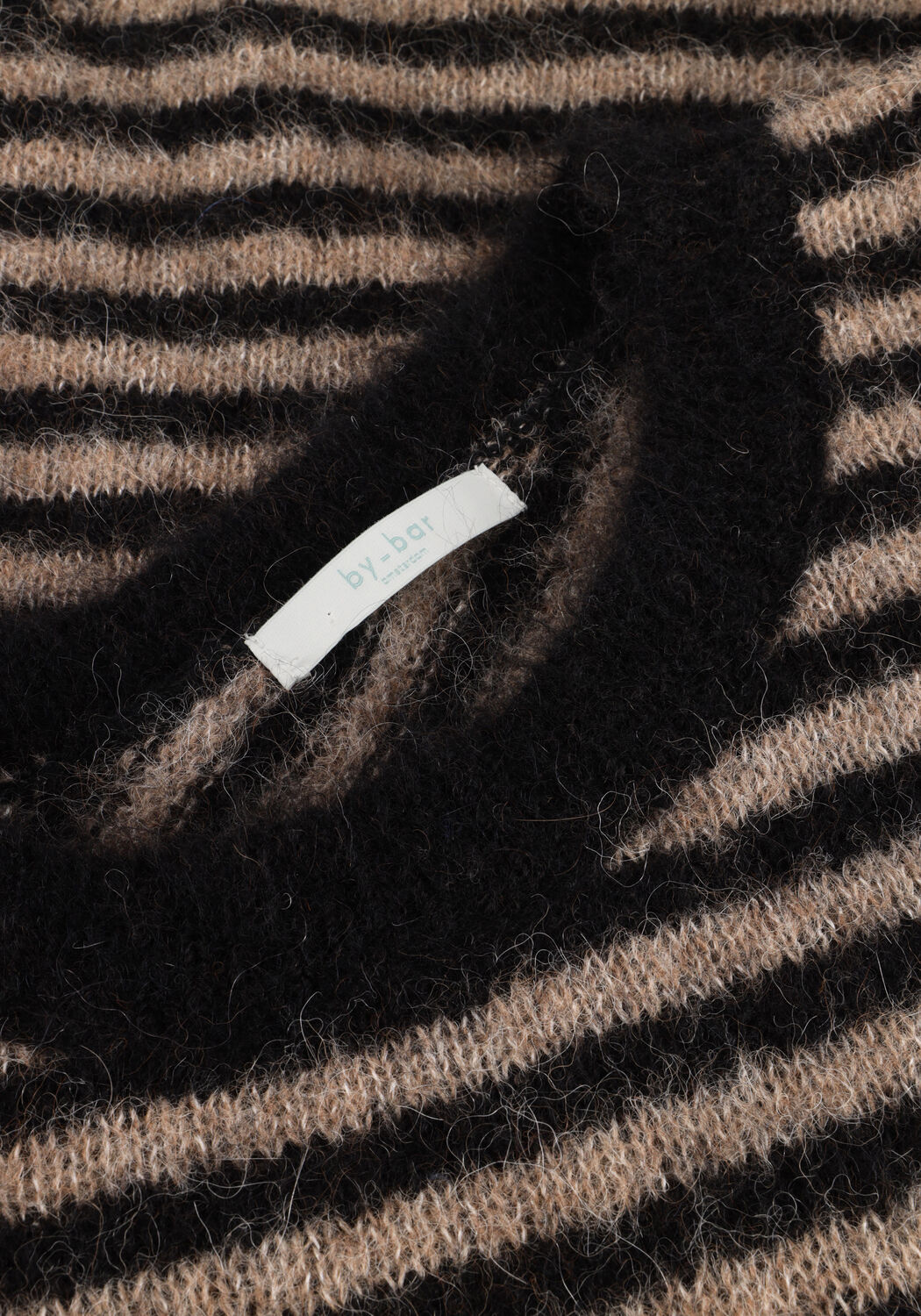 Zwarte BY-BAR Trui DIAGONAL NATURAL PULLOVER - large