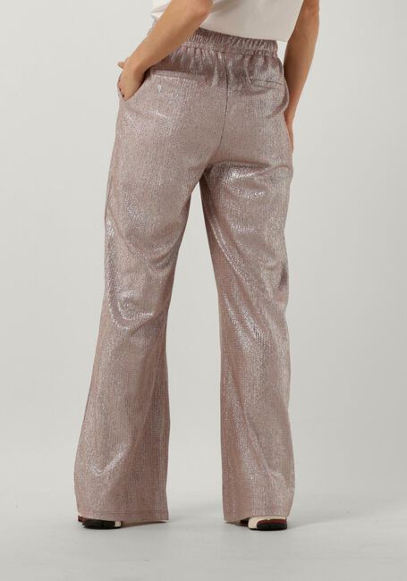 Roze ALIX THE LABEL Pantalon LADIES KNITTED STRUCTURED SILVER PANTS - large
