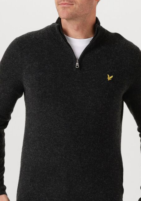 Donkergrijze LYLE & SCOTT Trui LAMBSWOOL BLEND QUARTER ZIP JUMPER - large