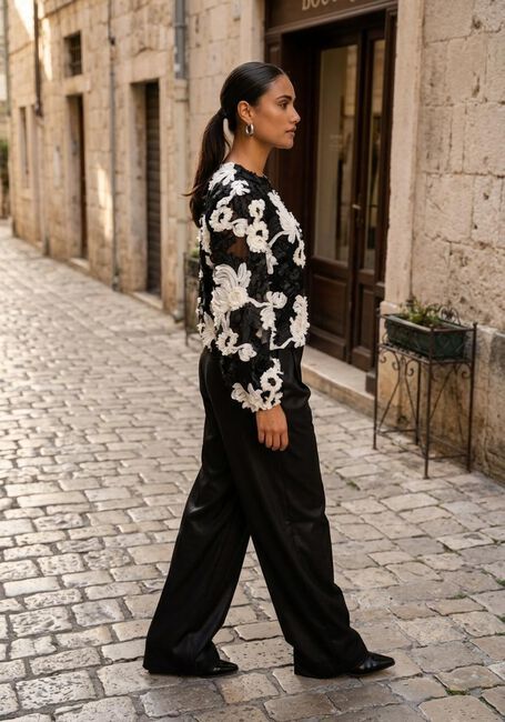 Zwarte CO'COUTURE Wijde broek SIBELLECC PLEAT LL PANT - large