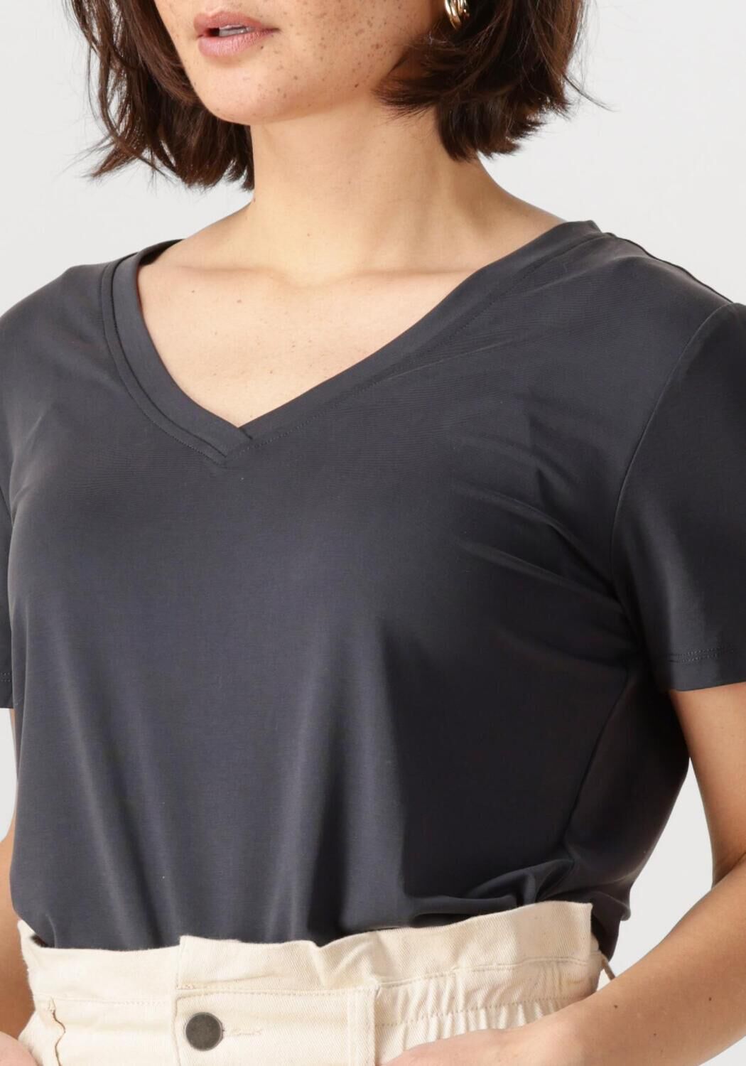 CATWALK JUNKIE Dames Tops & T-shirts Tshirt With Vneck Grijs