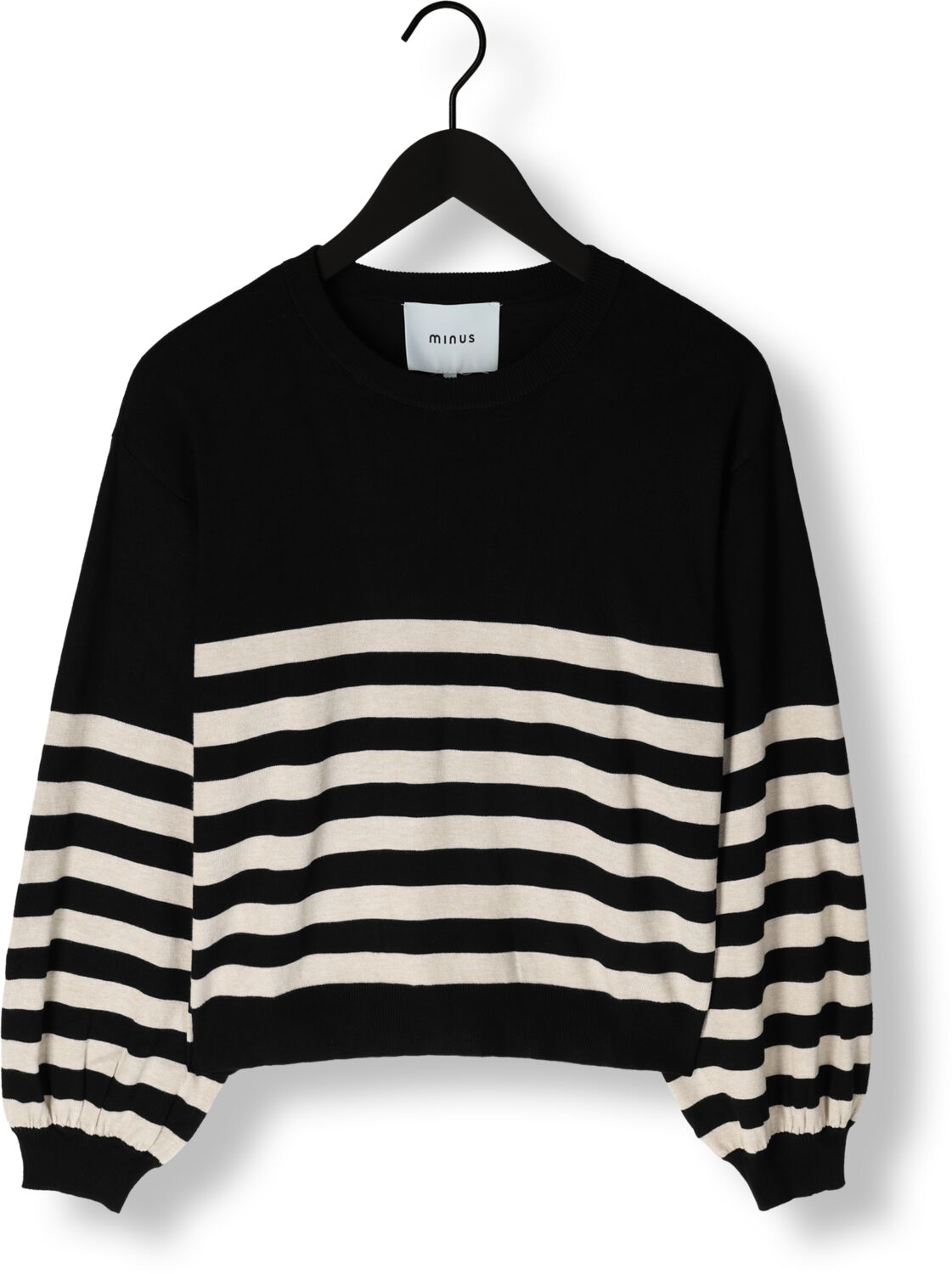 MINUS Dames Truien & Vesten Perla Striped Knit Pullover Zwart