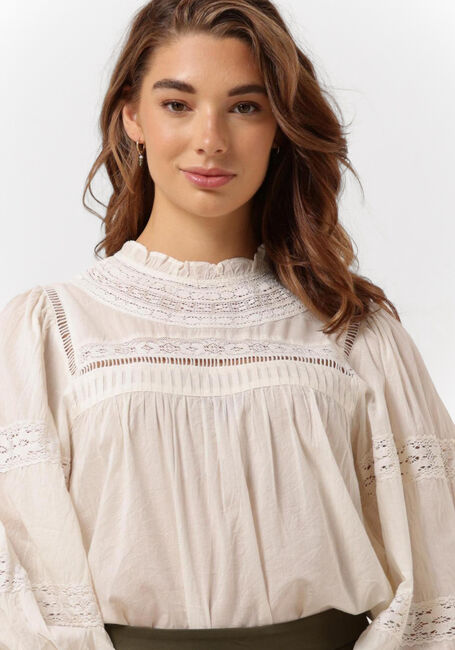 Witte SUMMUM Blouse TOP COTTON VOILE - large