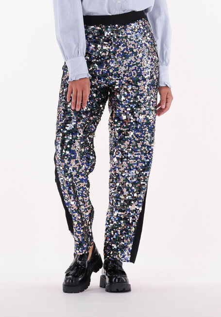 Zilveren SCOTCH & SODA Pantalon METALLIC PIECE SEQUIN HIGH-RISE PANTS - large