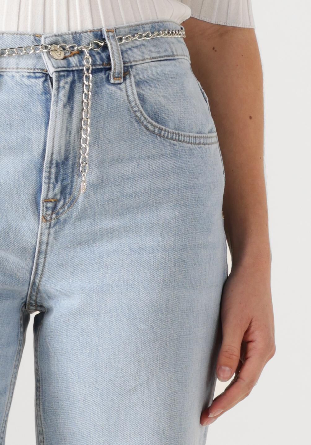 LIU JO Dames Jeans Pant.straight Color H.w. Lichtblauw