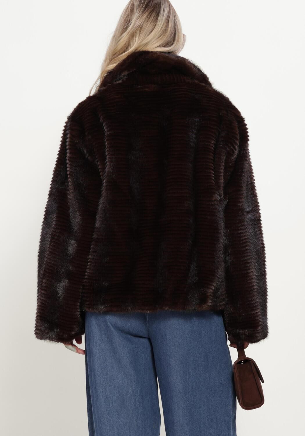 Bruine FREEBIRD Faux fur jas ORIANA - large