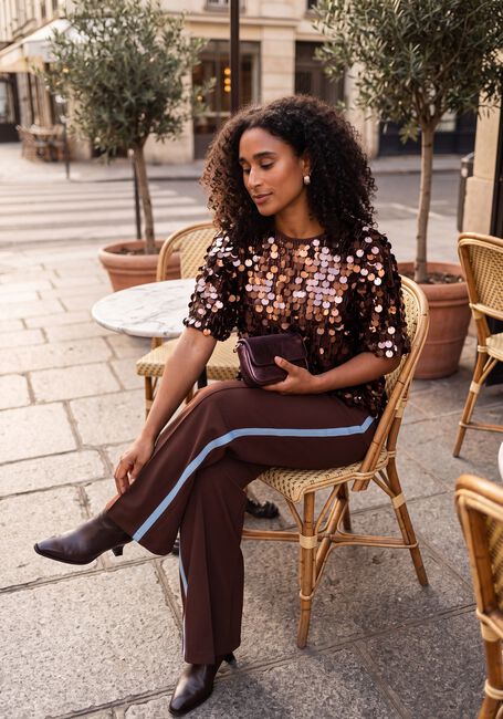 Bruine POM AMSTERDAM Top NINA CHOCOLATE BROWN - large