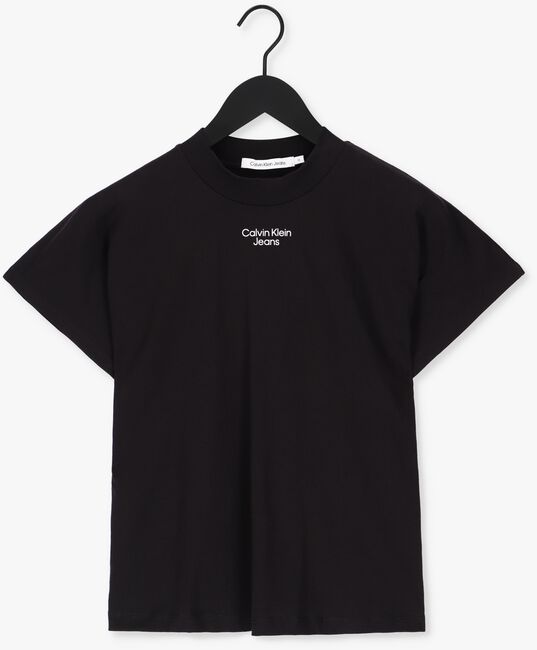 Zwarte CALVIN KLEIN T-shirt STACKED LOGO LOOSE TEE - large