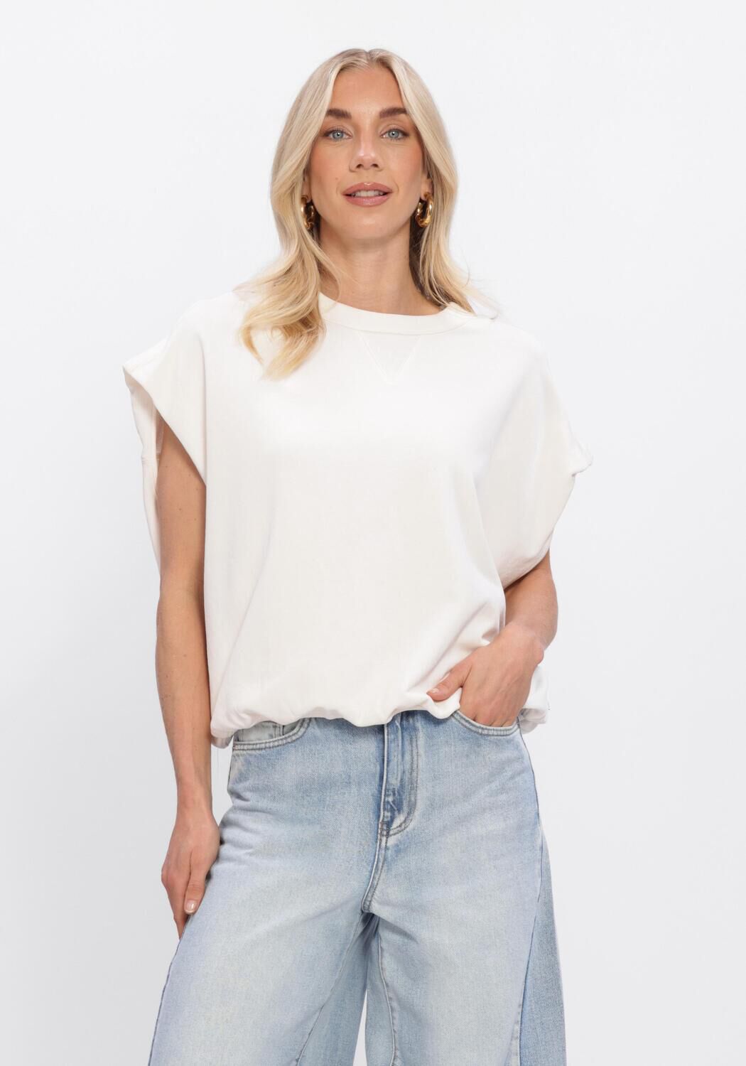 Witte CATWALK JUNKIE Truien/vesten SLEEVELESS GRAPHIC SWEATER - large