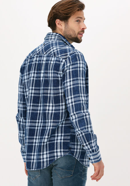Blauwe PME LEGEND Casual overhemd LONG SLEEVE SHIRT INDIGO DENIM - large