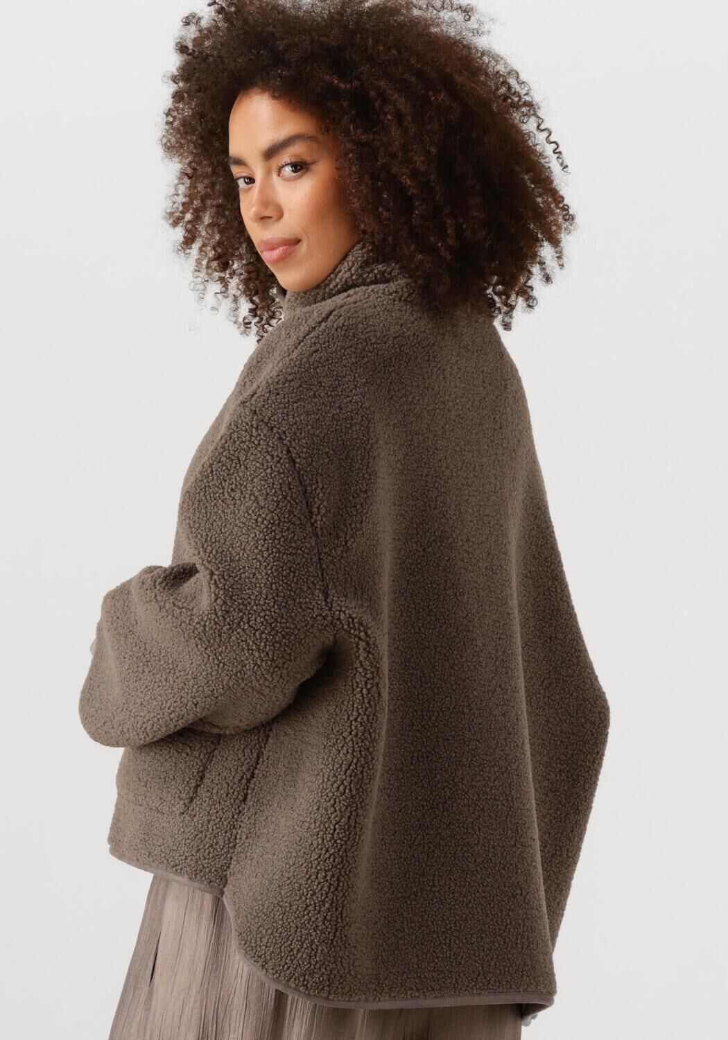 Bruine KNIT-TED Teddy jas JILL - large