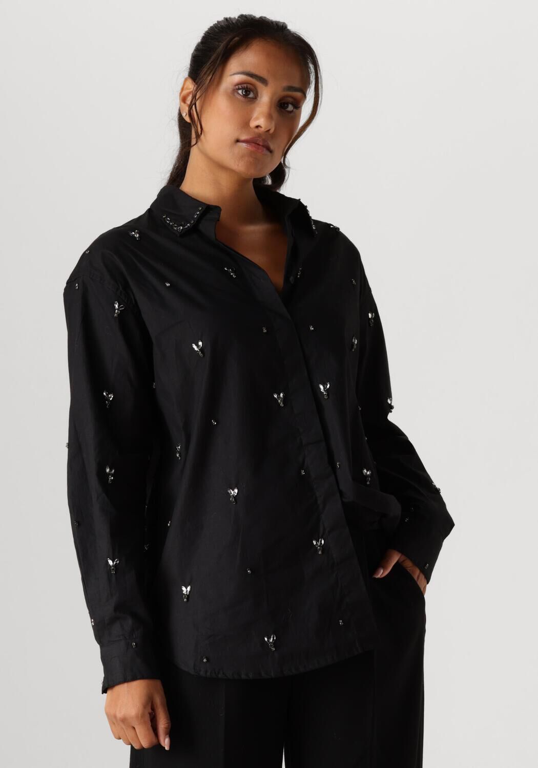 Copenhagen Muse Zwarte Shirt Vatan 204966 Stijlvol Patroon Black Dames