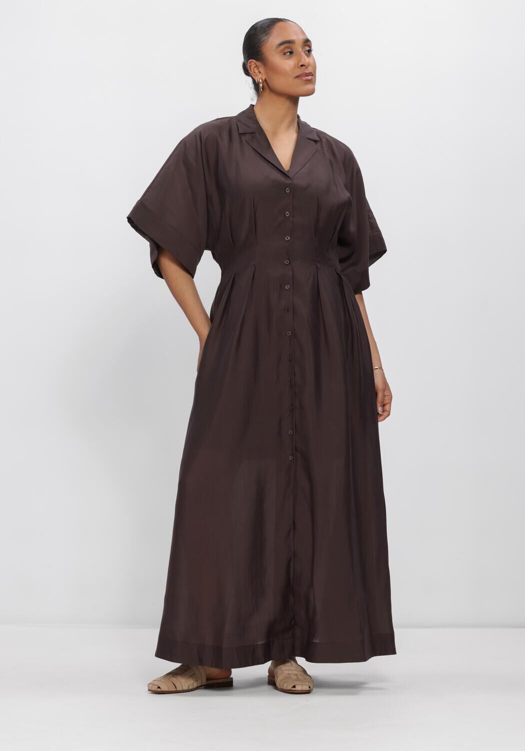 Bruine COPENHAGEN MUSE Maxi jurk CMMOLLY-DRESS 207892 - large