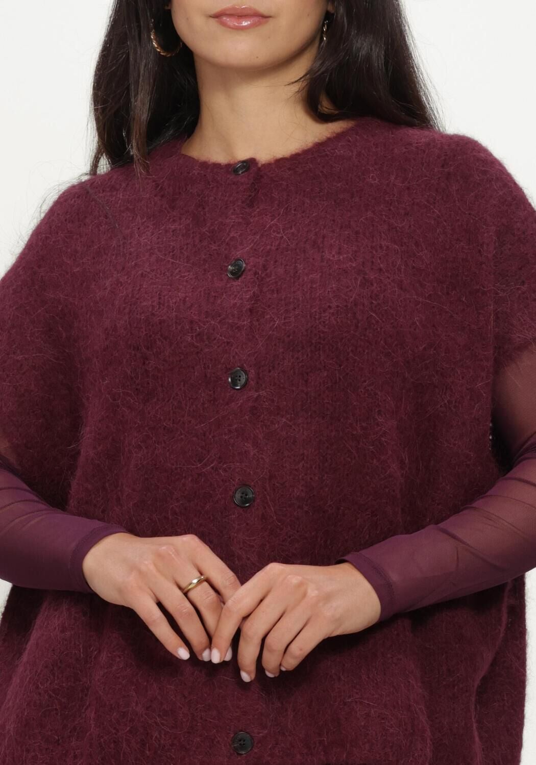 GRACE & MILA Dames Truien & Vesten Cardigan Bordeaux