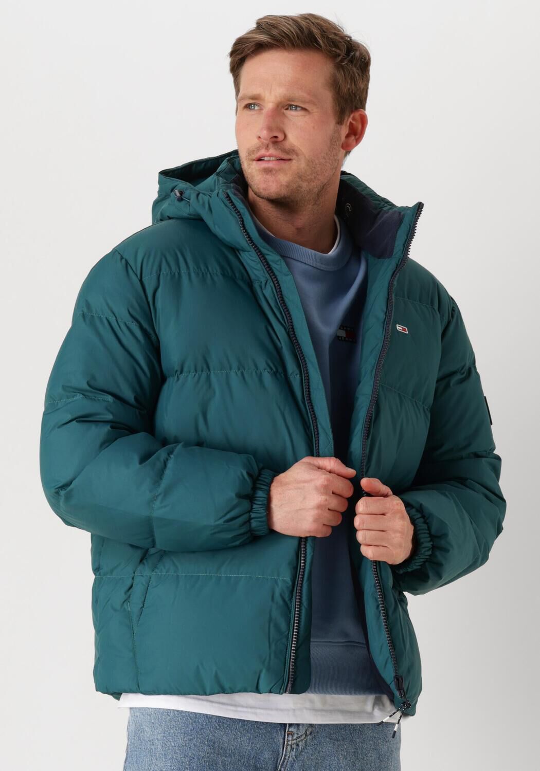 Tommy Jeans Groene Gewatteerde Winterjas Essential Down Green Heren