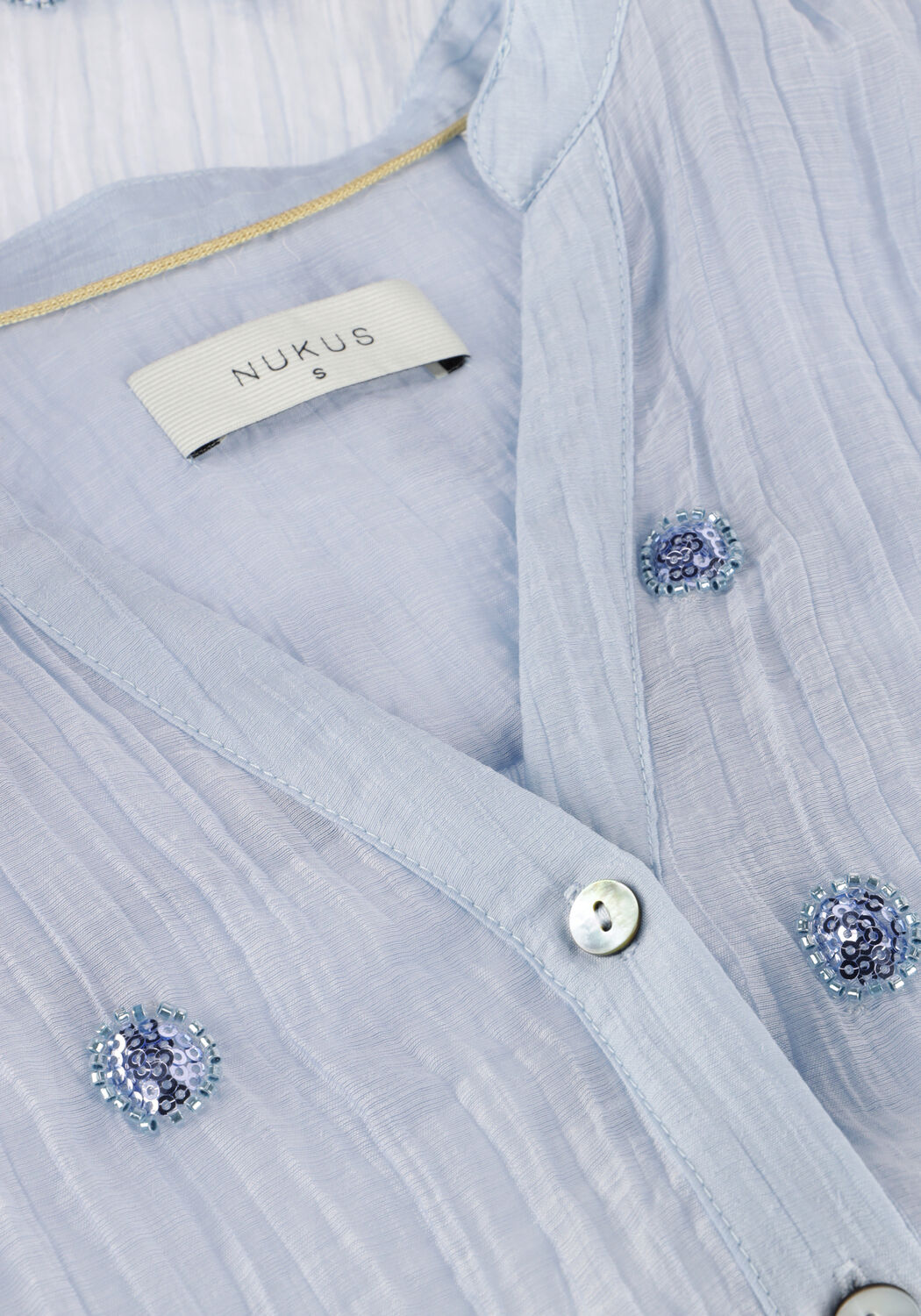 Lichtblauwe NUKUS Blouses ROSAN BLOUSE EMBROIDERY - large