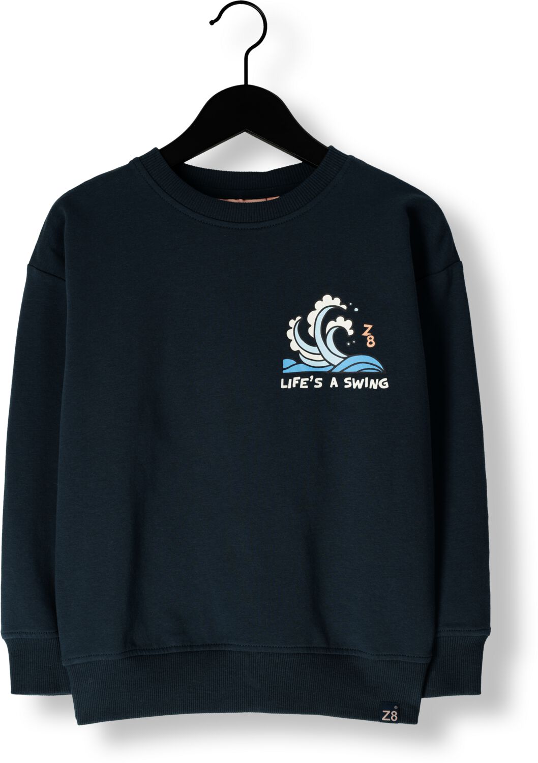 Z8 kids sweater Agostino met backprint oceaanblauw