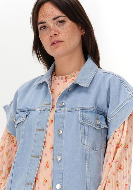Blauwe NA-KD Gilet OVERSIZED DENIM VEST - large