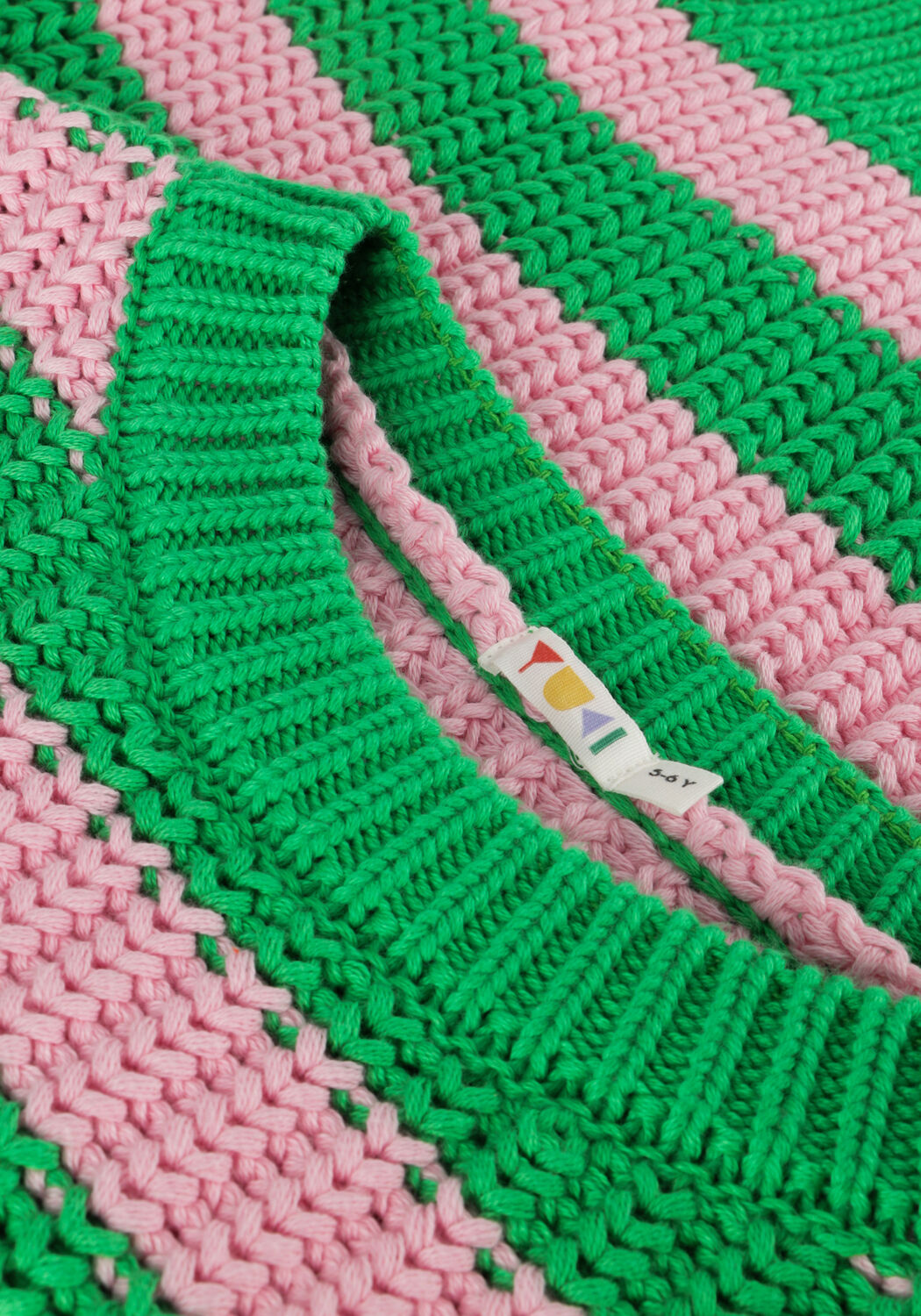 Groene YUKI KIDSWEAR Trui CHUNKY KNITTED SWEATER - large