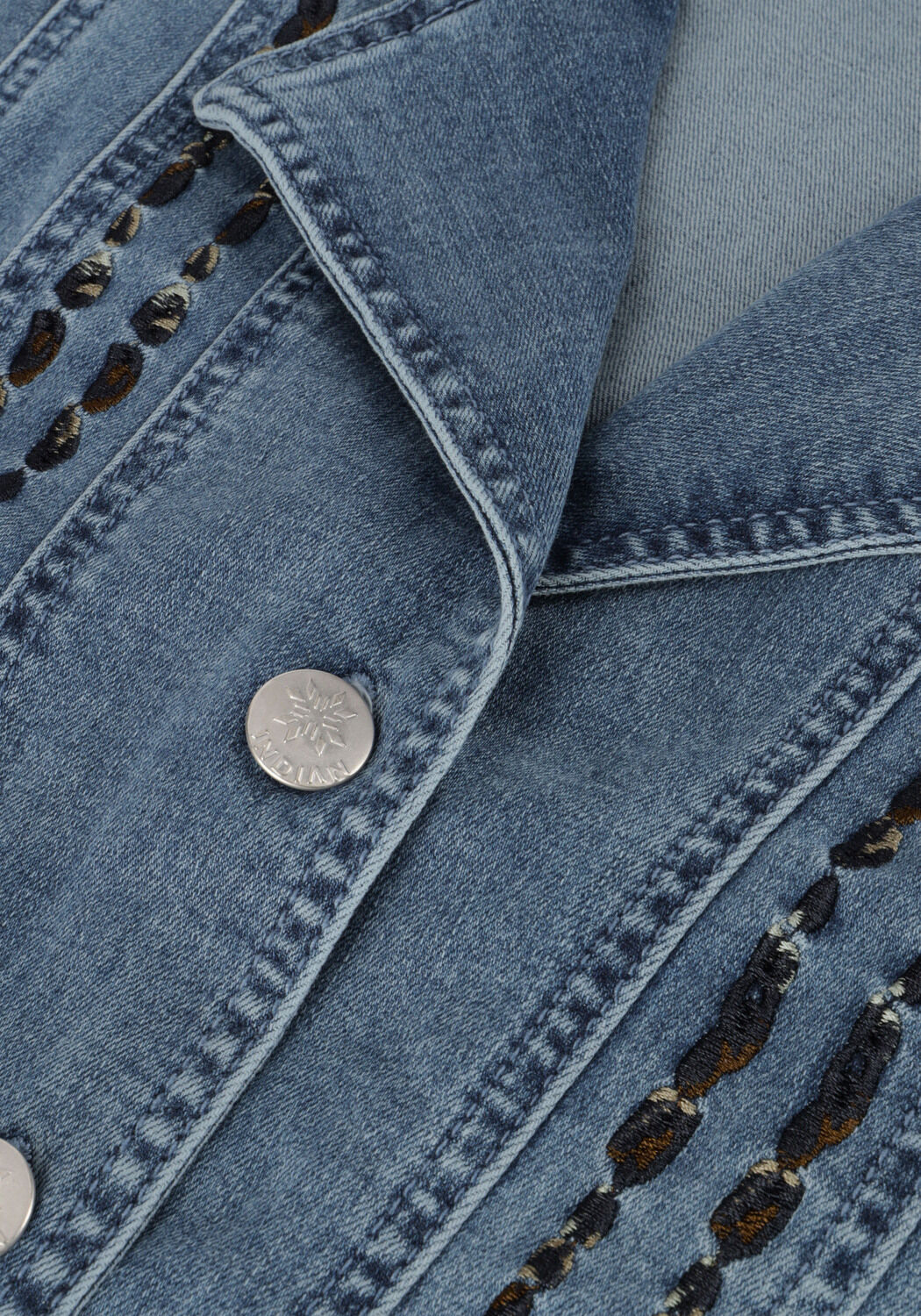 Blauwe INDIAN BLUE JEANS Gilet DENIM GILET EMBROIDERY - large