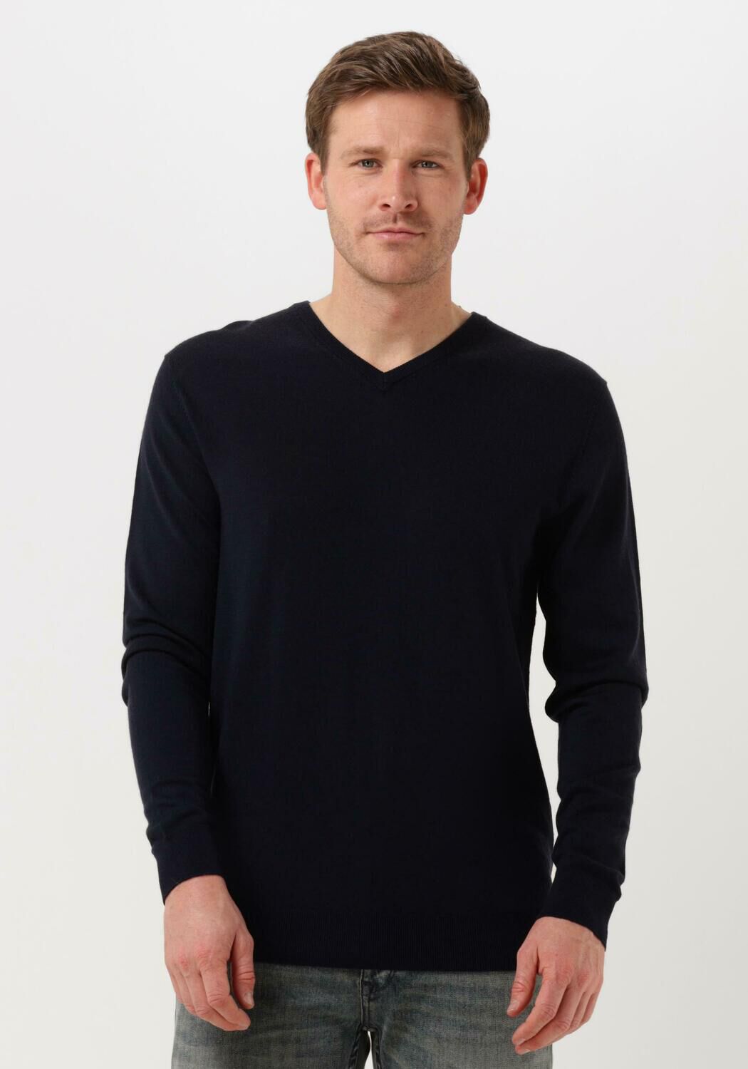 Donkerblauwe PROFUOMO Trui PULLOVER V NECK Omoda