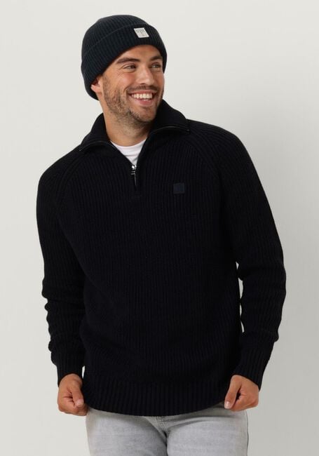 Donkerblauwe BUTCHER OF BLUE Trui OVERLAND HALF ZIP - large