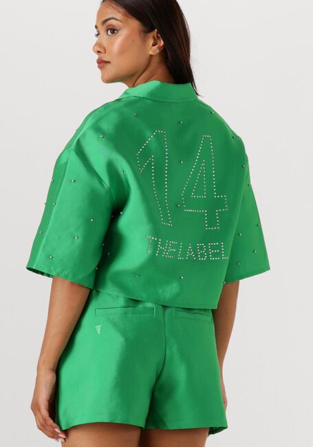 Groene ALIX THE LABEL Blouses LADIES WOVEN EMBELLISHED SATIN BLOUSE - large