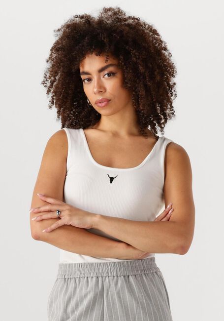 Witte ALIX THE LABEL Top LADIES KNITTED TANKTOP - large