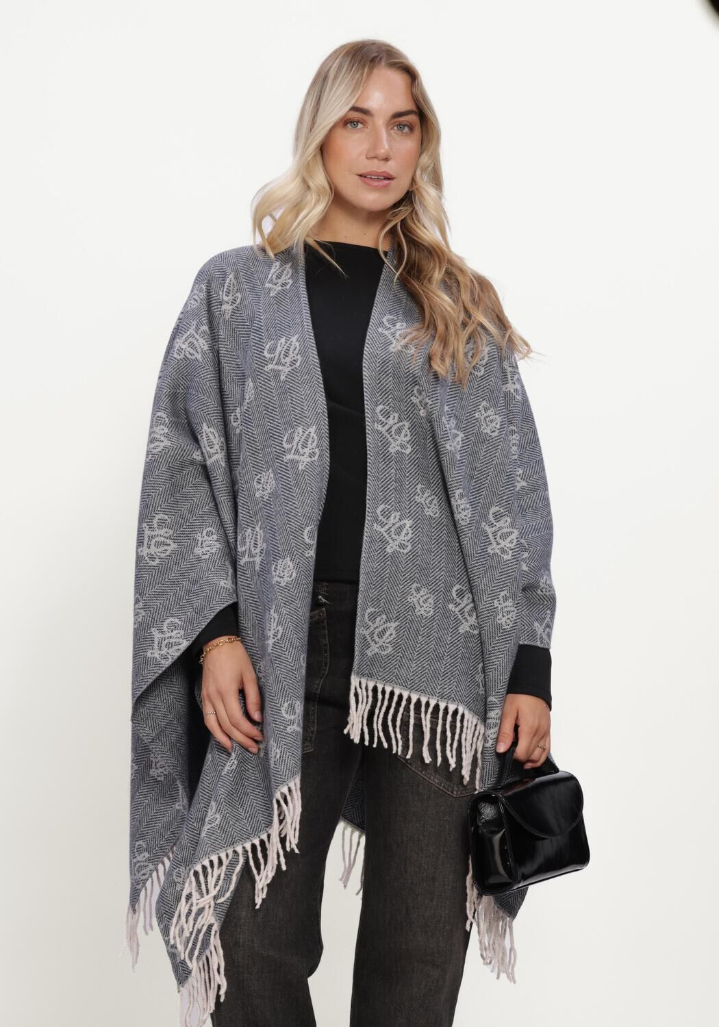 Grijze LIU JO Mantel LOGO - CLOACK/PONCHO - large