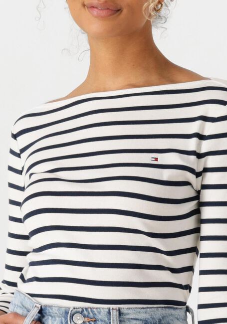 Witte TOMMY HILFIGER T-shirt SLIM CODY BOAT-NK 3/4SLV - large