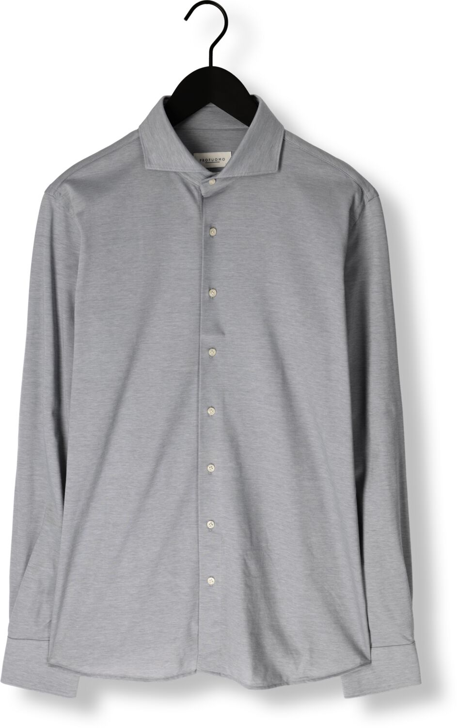 PROFUOMO Heren Overhemden Shirt X-cutaway Japanese Knitted Grijs