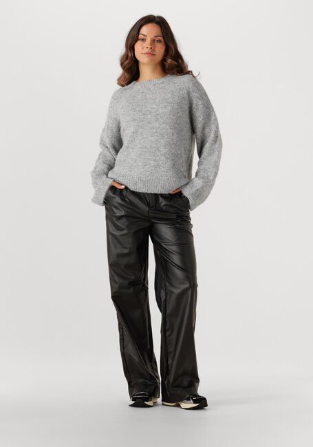 Zwarte OBJECT Wijde broek OBJMELBA LISA WIDE COATED PANT - large