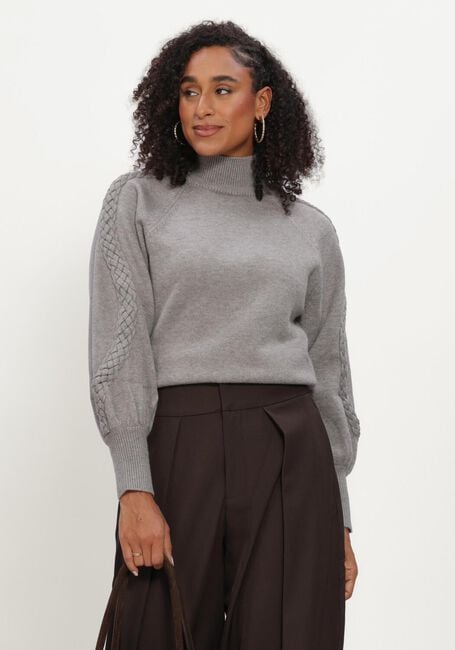 Grijze MINUS Trui MSVERA HIGH NECK KNIT PULLOVER - large
